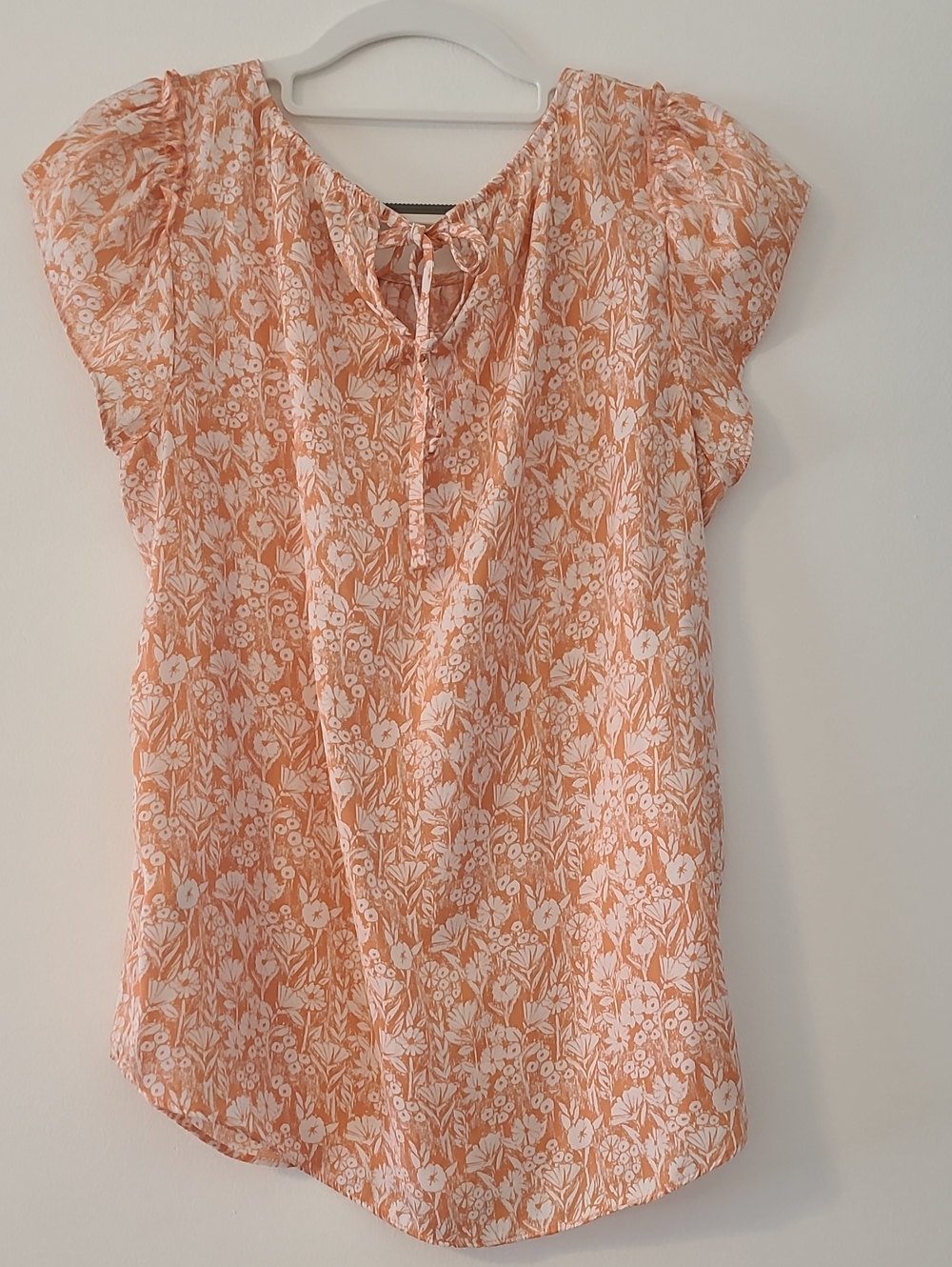 LC Lauren Conrad Women's Orange/White Floral Comfy Soft Business Casual Sz S - Picture 4 of 9